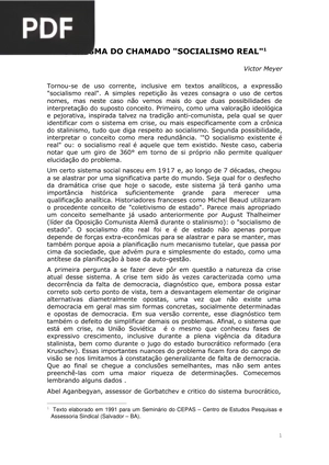 O enigma do chamado socialismo real