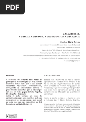 A realidade 4D: a dislexia, a disgrafia, a disortografia e a discalculia