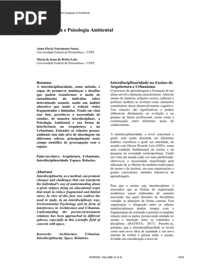 Arquitetura e Psicologia Ambiental (Artigo)