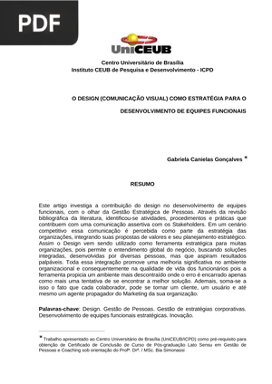 O design (Comunicação visual) como estratéga para o desenvolvimento de equipes funcionais