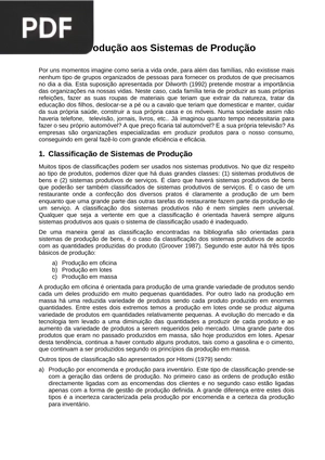 Introdução aos Sistemas de Produção