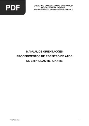 Manual de Orientações procedimentos de registro de atos de empresas mercantis