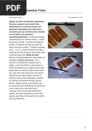 Rolinhos Vietnamitas Fritos