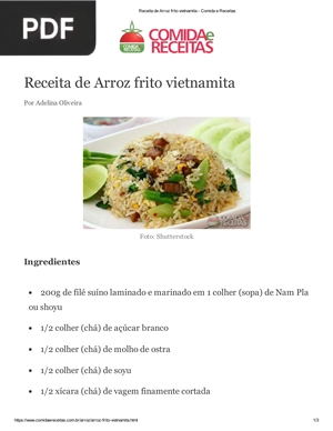 Receita de Arroz frito vietnamita