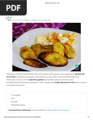 Receita de Banana-da-terra frita