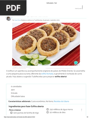 Receita de Esfiha aberta