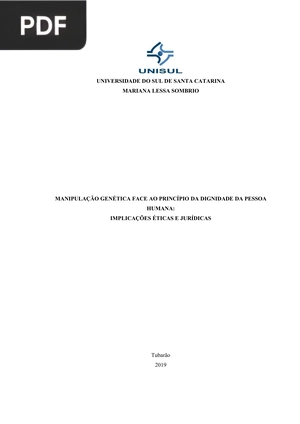 Manipulação genética face ao princípio da dignidade da pessoa humana: Implicações éticas de jurídicas