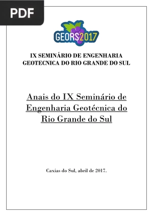 Anais do IX Seminário de Engenharia Geotécnica do Rio Grande do Sul