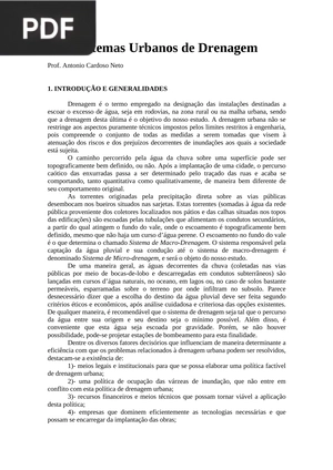 Sistemas Urbanos de Drenagem