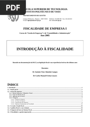 Introdução á fiscalidade