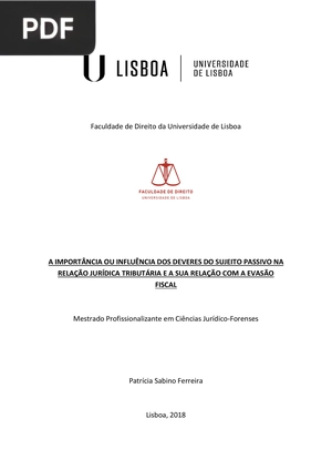 A Importância ou Influência dos Deveres do Sujeito Passivo na Relação Jurídica Tributária e sua Relação com a Evasão Fiscal