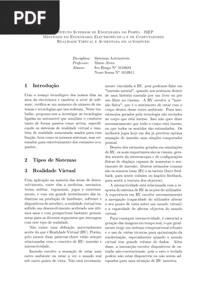 Realidade Virtual e Aumentada em automóveis