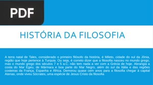 História da filosofia (Apresentação)
