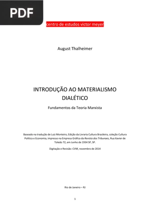 Introdução ao materialismo dialético
