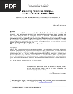 Idealismo, realismo e ceticismo: concepções de mundos possíveis