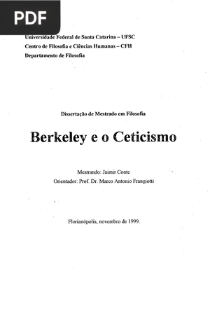 Berkeley e o Ceticismo