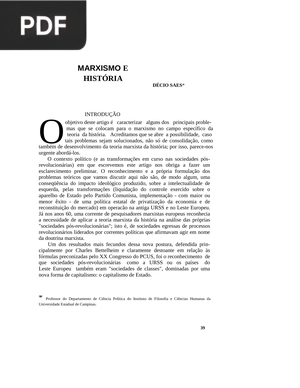 Marxismo e história