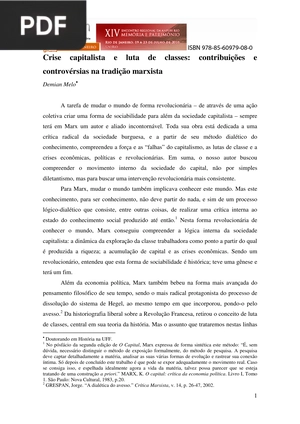 Crise capitalista e luta de classes: contribuições e controvérsias na tradição marxista