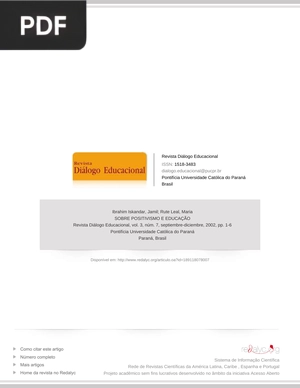 Sobre positivismo e educação (Artigo)