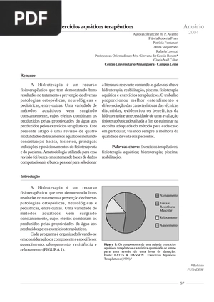 Hidroterapia: Exercícios aquáticos terapêuticos (Artigo)