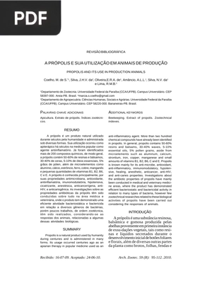 A própolis e sua utilização em animais de produção