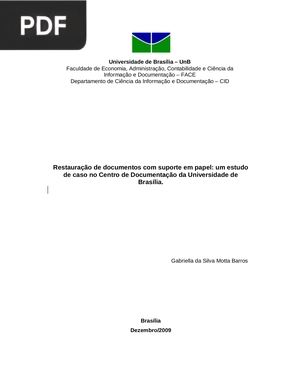 Restauração de documentos com suporte em papel