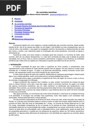 As correntes marinhas