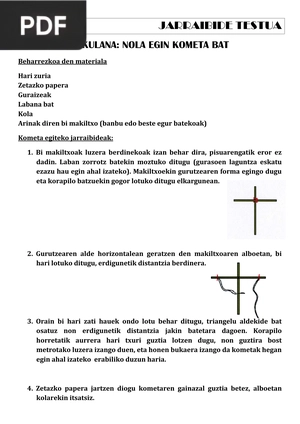 Eskulana: Nola Egin Kometa Bat