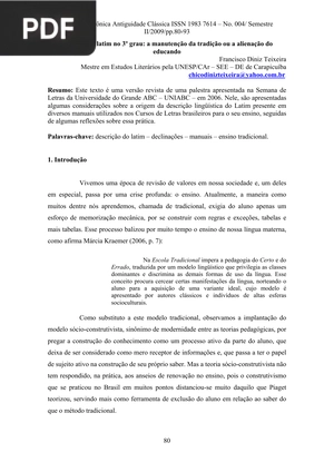 O ensino de latim no 3º grau