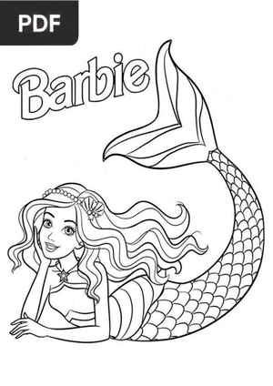 Barbie Sereia para colorir