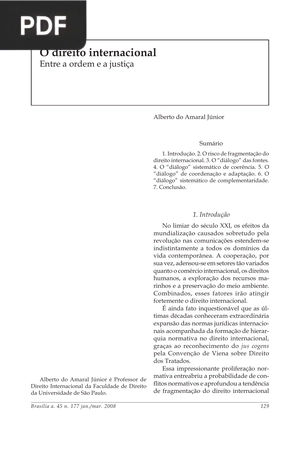 O direito internacional