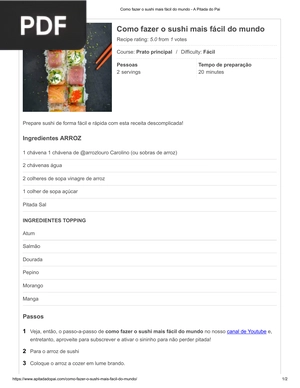 Como fazer o sushi mais fácil do mundo
