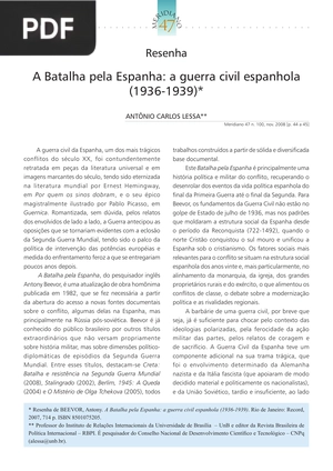 A Batalha pela Espanha: a guerra civil espanhola
