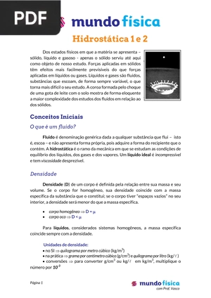 Hidrostática 1 e 2