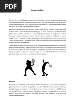 A origem do Tênis