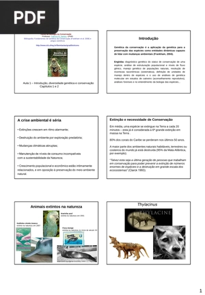 Introdução, diversidade genética e conservação (Apresentação)