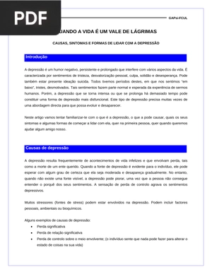 Quando a vida é um vale da lágrimas (Artigo)