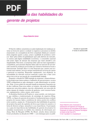 A importância das habilidades do gerente de projetos