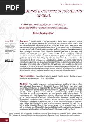 Direito Romano e Constitucionalismo Global