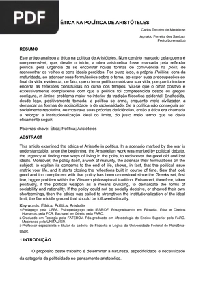 A ética na política de aristóteles