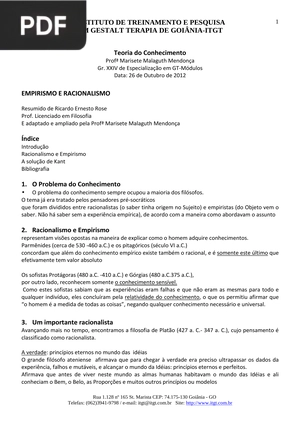 Teoria do Conhecimento (Artigo)