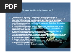 Biologia Ambiental e Conservação (Apresentação)