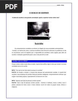 O desejo de morrer (Artigo)