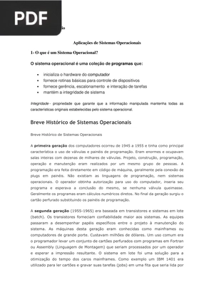 Aplicações de Sistemas Operacionais (Artículo)