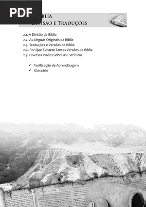 A Bíblia.Divisão e traduções