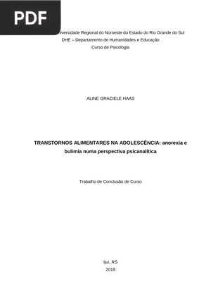 Transtornos alimentares na adolescência: anorexia e bulimia numa perspectiva psicanalítica