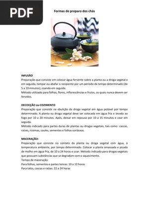 Formas de preparo dos chás (Artigo)