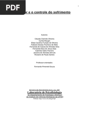 A Dor e o controle do sofrimento