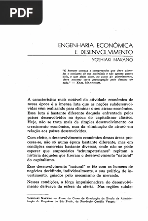 Engenharia econômica e desenvolvimento
