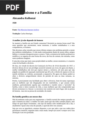 O Comunismo e a Família